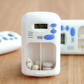 TF-264 Portable Mini Smart Timing Reminder Pill Box Plastic Pill Storage Box, Size: 9x5x2.5cm(White)