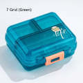 Mizi Small Pill Box Portable Dispensing Medicines Boxes, Colour: 7 Grid (Green)
