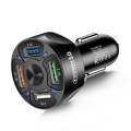 BK-358 3A QC3.0 4USB Car Charger One For Four Mobile Phone Car Charger(Black)