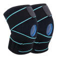 1pair Sports Band Compression Silicone Knee Pads Running Sports Cycling Knee Pads(Black Blue)