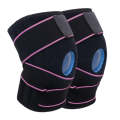 1pair Sports Band Compression Silicone Knee Pads Running Sports Cycling Knee Pads(Black Pink)