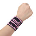 Sports Breathable Leather Wristband Fitness Anti-Sprain Compression Strap(Pink)