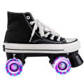 Flash Roller Skates Shoes Adult Children Four-Wheel Canvas Roller Skates Shoes Double Row Roller ...