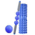 3 in 1 Eva Foam Roller Hollow Muscle Relaxation Roller Yoga Column Set, Length:  33cm (Blue Cresc...