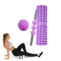 3 in 1 Eva Foam Roller Hollow Muscle Relaxation Roller Yoga Column Set, Length: 45cm (Purple Cres...