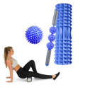 3 in 1 Eva Foam Roller Hollow Muscle Relaxation Roller Yoga Column Set, Length:  45cm (Blue Cresc...