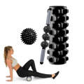 3 in 1 Eva Foam Roller Hollow Muscle Relaxation Roller Yoga Column Set, Length: 45cm  (Black Wolf...