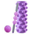 3 in 1 Eva Foam Roller Hollow Muscle Relaxation Roller Yoga Column Set, Length:  45cm (Purple Wol...