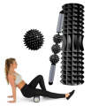 3 in 1 Eva Foam Roller Hollow Muscle Relaxation Roller Yoga Column Set, Length:  45cm (Black Cres...