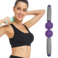 2-Ball Muscle Massage Relaxation Hedgehog Ball Yoga Stick Roller Stick(Purple)