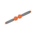 2-Ball Muscle Massage Relaxation Hedgehog Ball Yoga Stick Roller Stick(Orange)