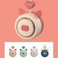 GIVELONG Hanging Neck Mini Rechargeable USB Fan Children Portable Leafless Fan(Piglet (Pink))