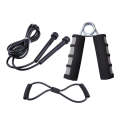 3 In 1 Portable Fitness Exercise Skipping Grip Set(Black)