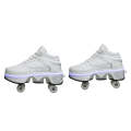 Two-Purpose Skating Shoes Deformation Shoes Double Row Rune Roller Skates Shoes, Size: 33(High-to...