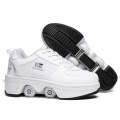 Two-Purpose Skating Shoes Deformation Shoes Double Row Rune Roller Skates Shoes, Size: 34(Low-top...