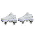 Two-Purpose Skating Shoes Deformation Shoes Double Row Rune Roller Skates Shoes, Size: 40(High-to...