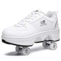 Two-Purpose Skating Shoes Deformation Shoes Double Row Rune Roller Skates Shoes, Size: 41(High-to...