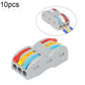 10pcs SPL-3 3 In 3 Out  Colorful Quick Line Terminal Multi-Function Dismantling Wire Connection T...