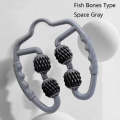 Foam Shaft Muscle Massage Roller Yoga Roller Fitness Supplies(Fish Bones Type Space Gray)