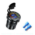 Car Motorcycle Ship Modified With Colorful Screen Display USB Dual QC3.0 Fast Charge Car Charger,...