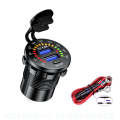 Car Motorcycle Ship Modified With Colorful Screen Display USB Dual QC3.0 Fast Charge Car Charger,...