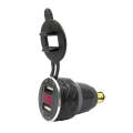 Car Motorcycle USB Charger Metal With Voltage Display Car Charger EU Plug(Black Red Display)