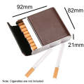 Men Metal Fiber Leather Magnetic Buckle Cigarette Case(Black)