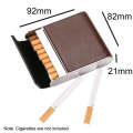 Men Metal Fiber Leather Magnetic Buckle Cigarette Case(Brown/Apricot)