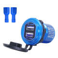 Metal Double USB Car Charger 5V 4.8A Aluminum Alloy Car Charger(Blue Shell Blue Light With Terminal)
