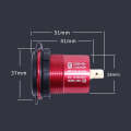 Metal Double USB Car Charger 5V 4.8A Aluminum Alloy Car Charger(Red Shell Red Light With Terminal)