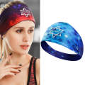 Sports Fitness Antiperspirant Headband Sweat-Absorbent Headband Sweatband(Blue Star)