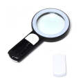 30 Times 18 LED Cool Warm Light HD Elderly Reading Repair Glass Magnifier(Black White)