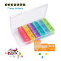 One Week Use 21-Compartment Portable Colorful Medicine Box(20x11x4cm)