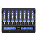 XTAR 8-Slot Battery Charger LCD Display Charger QC3.0 Type C Fast Charger for 21700 / 18650 Batte...