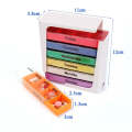 7 Days 28 Grid Square Drawer Type Portable Pill Box(11x12x3.8cm)