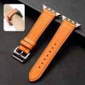 Cowhide Leather Strap Watch Band For Apple Watch Series 6&SE& 5&4 40mm / 3 & 2 & 1 38mm(Orange)