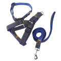 BG-Q1025 Leash+Chest Strap+Collar Thickened Strong Denim Pet Dog Leash Set, Size: M(Black)