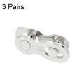 3 Pairs 10 Speed (Silver) ZH405 Mountain Road Bicycle Chain Magic Buckle Chain Quick Release Buckle