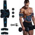 1082 EMS Muscle Training Abdominal Muscle Stimulator Home Fitness Belt(8 Pieces Blue Human Word B...