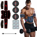 1082 EMS Muscle Training Abdominal Muscle Stimulator Home Fitness Belt(8 Pieces  Red Line Belt)