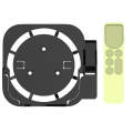 JV06T Set Top Box Bracket + Remote Control Protective Case Set for Apple TV(Black + Fluorescent G...