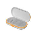 HW073 Portable Cut Medicine Large-capacity Pill Box Compartment Sealed Small Pill Box(White Yellow)