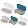 HW073 Portable Cut Medicine Large-capacity Pill Box Compartment Sealed Small Pill Box(White Yellow)