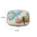 2 PCS Y10336 Two-Compartment Metal Portable Pill Box(Dragonfly)