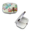 2 PCS Y10336 Two-Compartment Metal Portable Pill Box(Purple Rose)