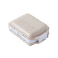 6 PCS C1617 Portable Dispensing Sealed Pill Box Wheat Straw Large-capacity Storage Box(Beige)