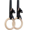with 3.8cm Webbing 1 Pair Adult Fitness Gymnastics Training Wooden Rings Indoor Fitness Equipment...