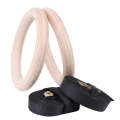 with 2.8cm Webbing 1 Pair Adult Fitness Gymnastics Training Wooden Rings Indoor Fitness Equipment...