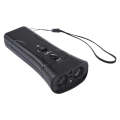 LED Flashlight Ultrasonic Dog Repeller Portable Dog Trainer, Colour: Double black(Colorful Package)