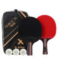 HUIESON HS-D-P01 Three Star 7 Layers Pure Wood Double-sided Reverse Adhesive Table Tennis Racket ...